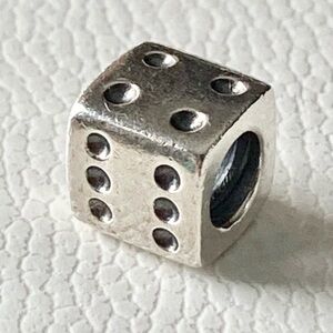 Authentic Pandora Sterling Silver “Las Vegas Dice” Charm ~ Retired